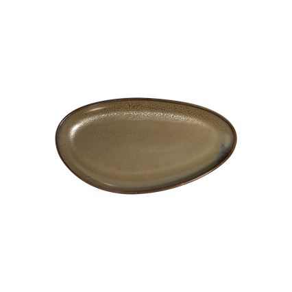 Juego de vajilla de 27 piezas, blanco/marrón, de porcelana