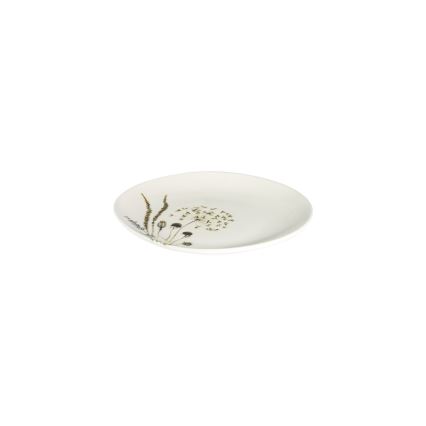 Juego de vajilla de 27 piezas, blanco/marrón, de porcelana