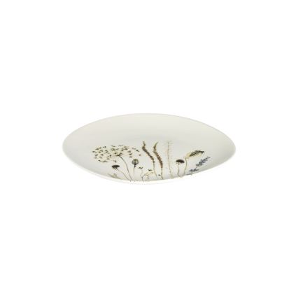 Juego de vajilla de 27 piezas, blanco/marrón, de porcelana
