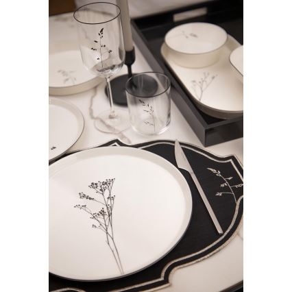 Juego de vajilla de 27 piezas blanco/negro/porcelana