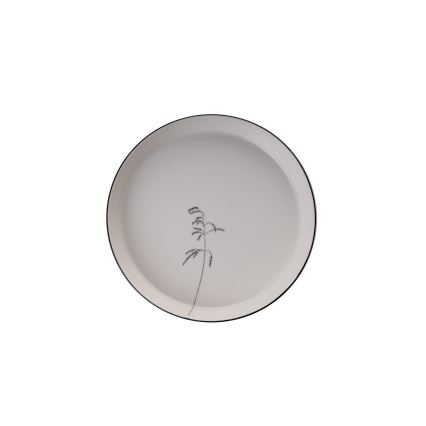 Juego de vajilla de 27 piezas blanco/negro/porcelana