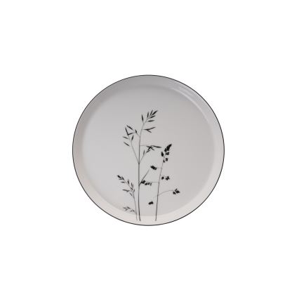 Juego de vajilla de 27 piezas blanco/negro/porcelana