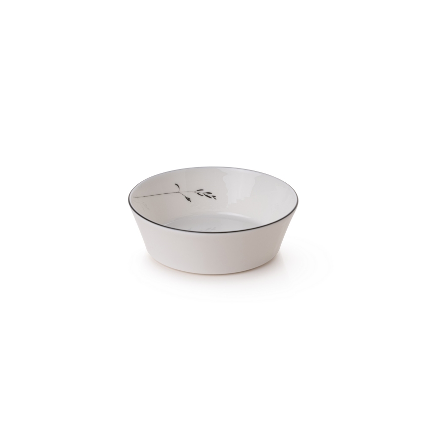 Juego de vajilla de 27 piezas blanco/negro/porcelana