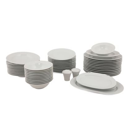 Juego de vajilla de 53 piezas, blanco/porcelana