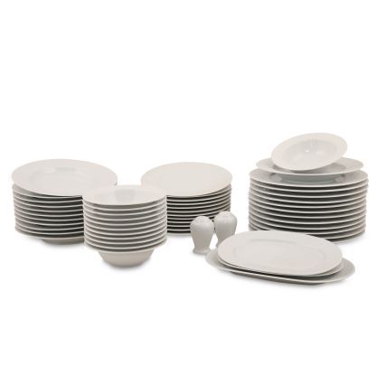 Juego de vajilla de 53 piezas, blanco/porcelana