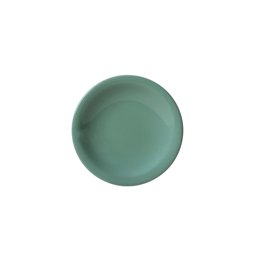 Juego de vajilla de cerámica de 18 piezas — verde y blanco