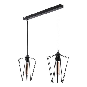 Jupiter 1643 - Lámpara colgante SAO 2xE27/60W/230V negro