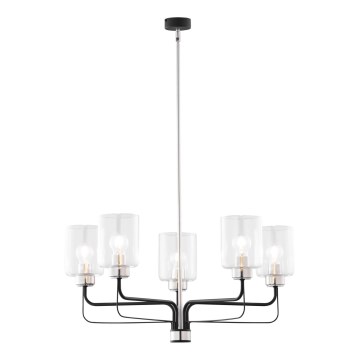 Jupiter 1884 - Lámpara colgante en varilla CERES 5xE27/15W/230V cromo mate/negro
