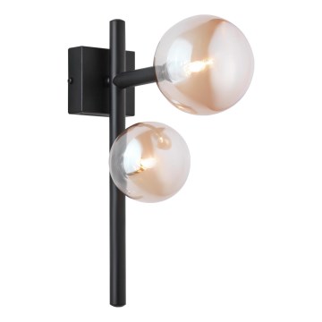 Jupiter 1906 - Aplique de pared NEPTUN 2xG9/14W/230V negro/beige ahumado