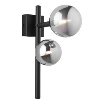 Jupiter 1909 - Aplique de pared NEPTUN 2xG9/14W/230V negro/gris ahumado