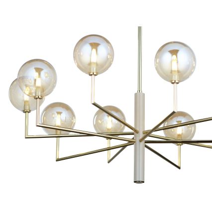 Jupiter 1977 - Lámpara colgante FEME 10xG9/10W/230V dorado/beige