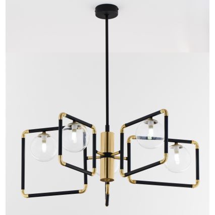 Jupiter 1985 - Lámpara colgante IBRA 5xG9/10W/230V negro/dorado