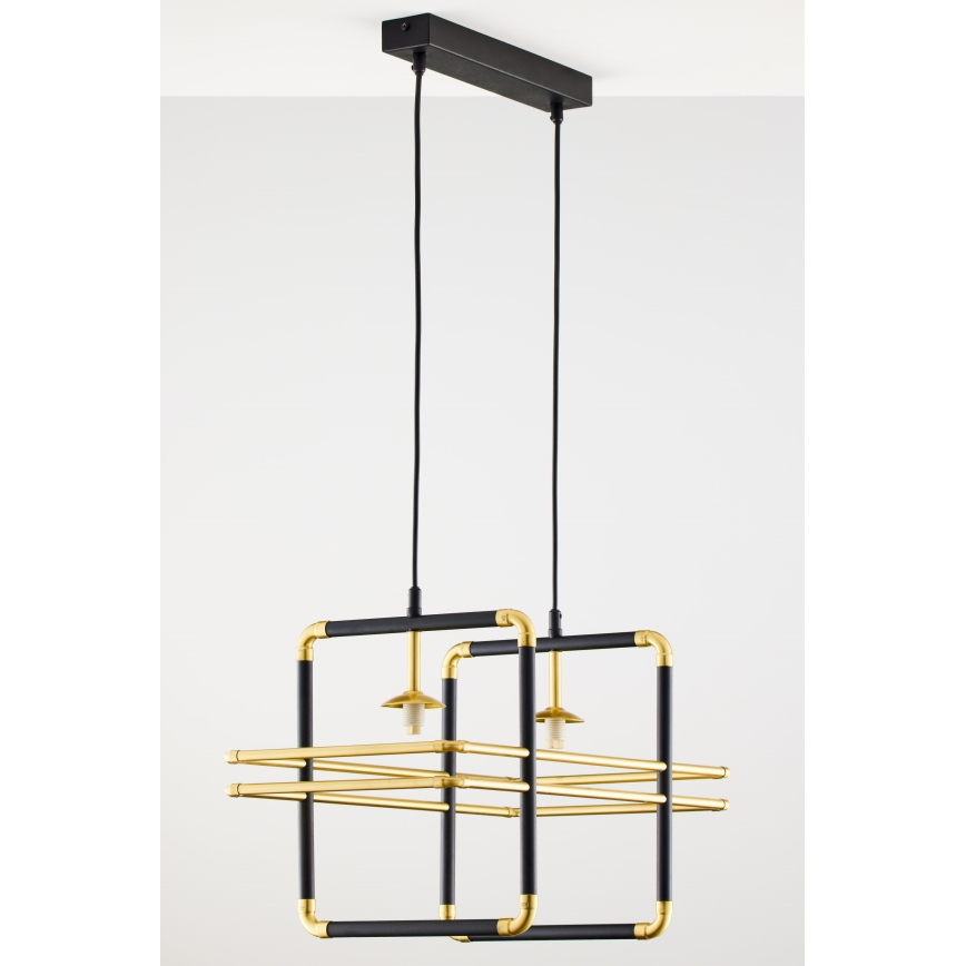 Jupiter 2026 - Lámpara colgante FIORI 2xG9/10W/230V negro/dorado/beige