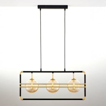 Jupiter 2027 - Lámpara colgante FIORI 3xG9/10W/230V negro/dorado/beige