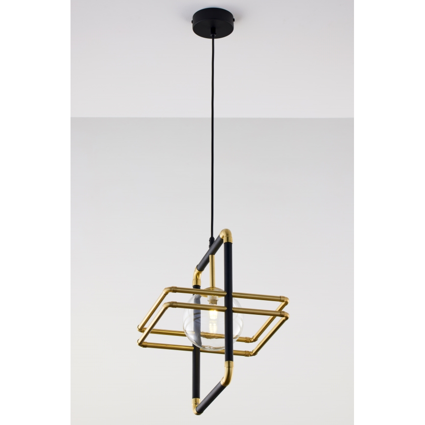 Jupiter 2028 - Lámpara colgante FIORI 1xG9/10W/230V negro/dorado/transparente
