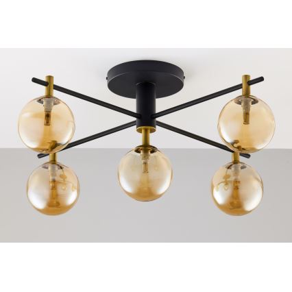 Jupiter 2032 - Lámpara de techo FIGARO 5xG9/10W/230V negro/dorado/beige