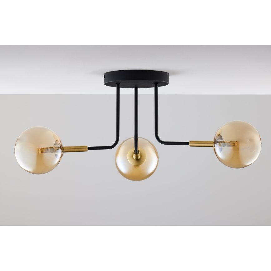 Jupiter 2037 - Lámpara colgante BURANO 3xG9/10W/230V negro/dorado/beige