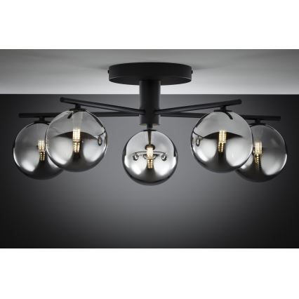 Jupiter 2048 - Lámpara de techo de montaje en superficie PRATO 5xG9/14W/230V negro/gris ahumado