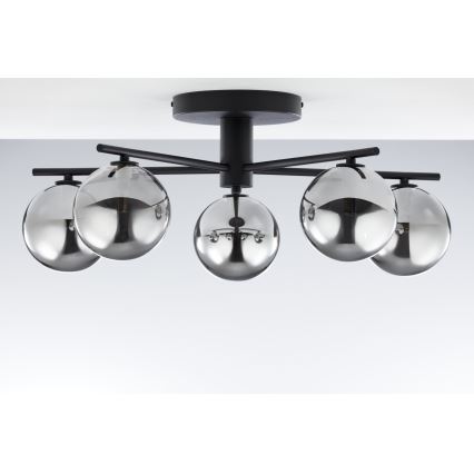 Jupiter 2048 - Lámpara de techo de montaje en superficie PRATO 5xG9/14W/230V negro/gris ahumado