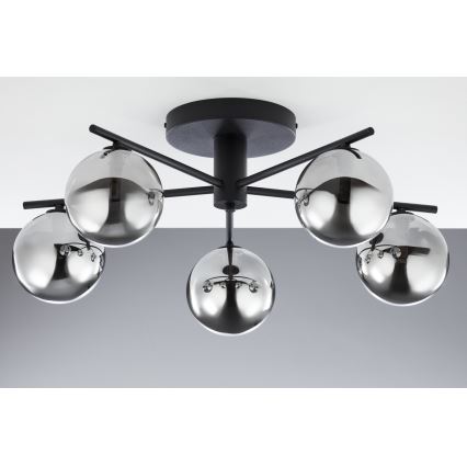 Jupiter 2048 - Lámpara de techo de montaje en superficie PRATO 5xG9/14W/230V negro/gris ahumado