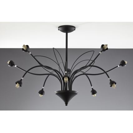 Jupiter 2056 - Lámpara colgante con barra GLORIOSA 10xG9/14W/230V negra