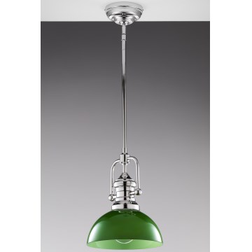 Jupiter 2071 - Lámpara de techo en varilla PLATINO 1xE27/15W/230V verde/cromo brillante