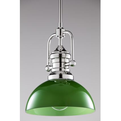 Jupiter 2071 - Lámpara de techo en varilla PLATINO 1xE27/15W/230V verde/cromo brillante