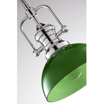 Jupiter 2071 - Lámpara de techo en varilla PLATINO 1xE27/15W/230V verde/cromo brillante