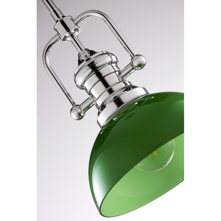 Jupiter 2071 - Lámpara de techo en varilla PLATINO 1xE27/15W/230V verde/cromo brillante