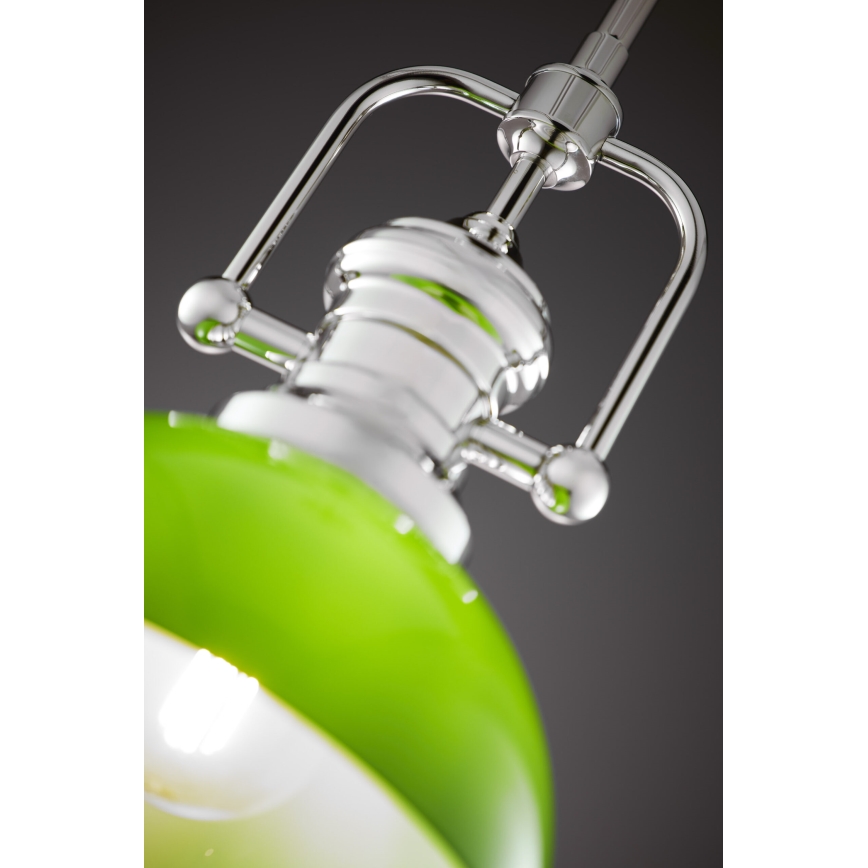 Jupiter 2071 - Lámpara de techo en varilla PLATINO 1xE27/15W/230V verde/cromo brillante