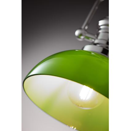 Jupiter 2071 - Lámpara de techo en varilla PLATINO 1xE27/15W/230V verde/cromo brillante
