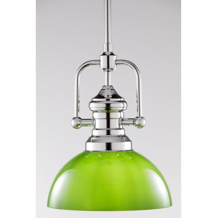 Jupiter 2071 - Lámpara de techo en varilla PLATINO 1xE27/15W/230V verde/cromo brillante