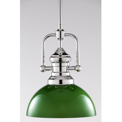 Jupiter 2071 - Lámpara de techo en varilla PLATINO 1xE27/15W/230V verde/cromo brillante