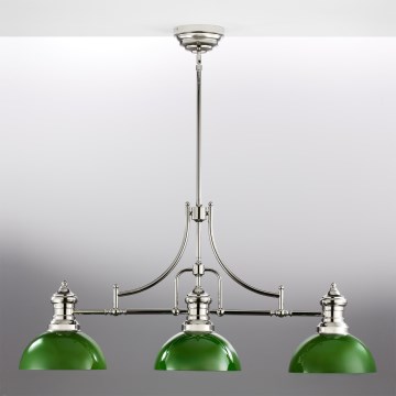 Jupiter 2072 - Lámpara de techo con barra PLATINO 3xE27/15W/230V verde/cromo brillante