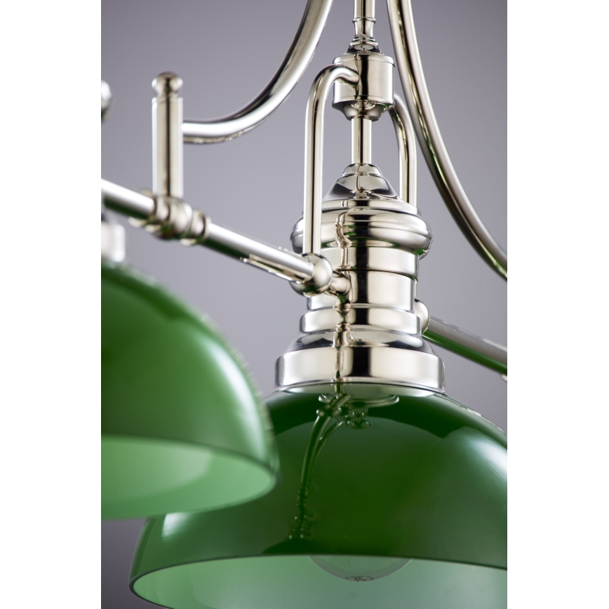 Jupiter 2072 - Lámpara de techo con barra PLATINO 3xE27/15W/230V verde/cromo brillante