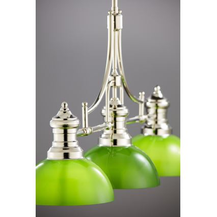 Jupiter 2072 - Lámpara de techo con barra PLATINO 3xE27/15W/230V verde/cromo brillante