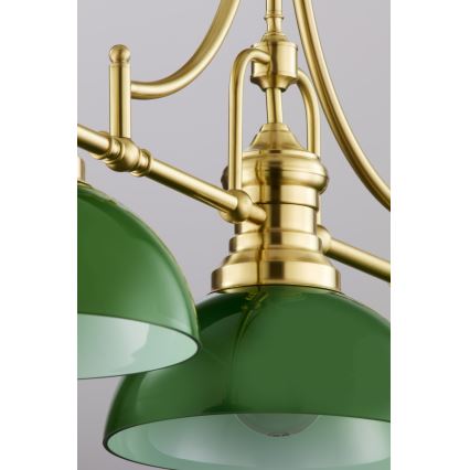 Jupiter 2074 - Lámpara de techo con varilla PLATINO 3xE27/15W/230V verde/dorado