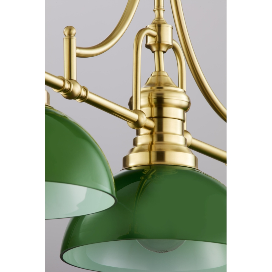 Jupiter 2074 - Lámpara de techo con varilla PLATINO 3xE27/15W/230V verde/dorado