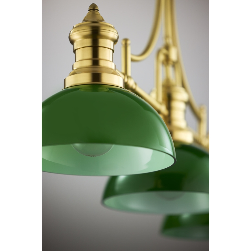 Jupiter 2074 - Lámpara de techo con varilla PLATINO 3xE27/15W/230V verde/dorado