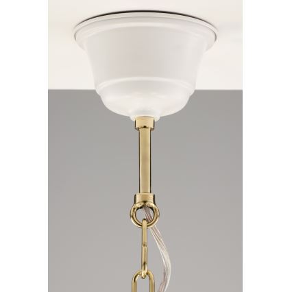 Jupiter 2084 - Lámpara colgante con cadena SAMBA 5xE27/15W/230V blanco/dorado