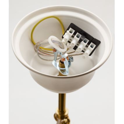 Jupiter 2084 - Lámpara colgante con cadena SAMBA 5xE27/15W/230V blanco/dorado