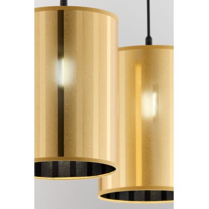 Jupiter 2091 - Lámpara colgante con cable CORTINA 2xE27/15W/230V dorado/negro
