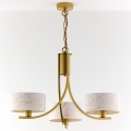 Jupiter 2096 - Lámpara colgante con cadena ARTHUR 3xE27/15W/230V blanca/dorada con decoración de mármol