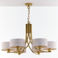 Jupiter 2098 - Lámpara colgante con cadena ARTHUR 6xE27/15W/230V blanca/dorada con decoración de mármol