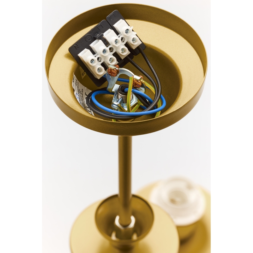 Jupiter 2110 - Lámpara colgante con varilla KASZMIR 5xE27/15W/230V blanco/dorado/efecto mármol