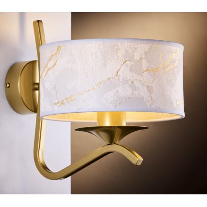Jupiter 2111 - Aplique de pared KASZMIR 1xE27/15W/230V blanco/dorado/efecto mármol