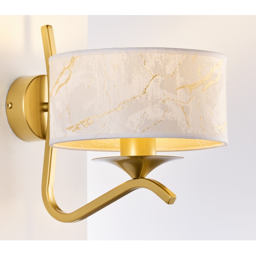 Jupiter 2111 - Aplique de pared KASZMIR 1xE27/15W/230V blanco/dorado/efecto mármol