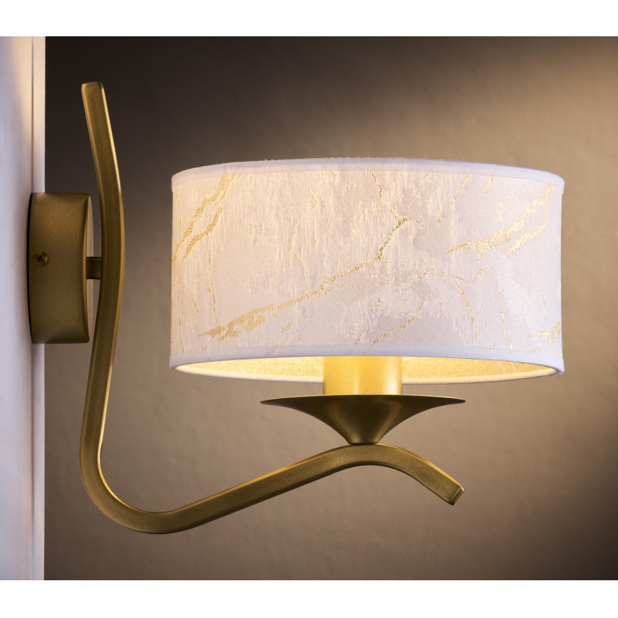 Jupiter 2111 - Aplique de pared KASZMIR 1xE27/15W/230V blanco/dorado/efecto mármol