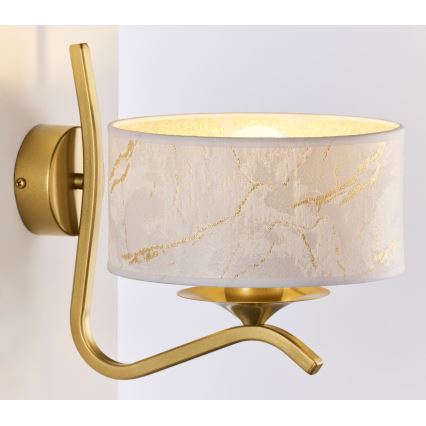 Jupiter 2111 - Aplique de pared KASZMIR 1xE27/15W/230V blanco/dorado/efecto mármol