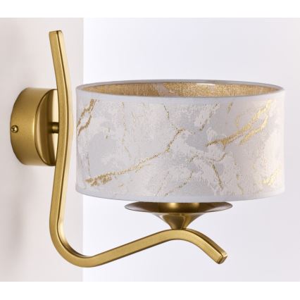 Jupiter 2111 - Aplique de pared KASZMIR 1xE27/15W/230V blanco/dorado/efecto mármol